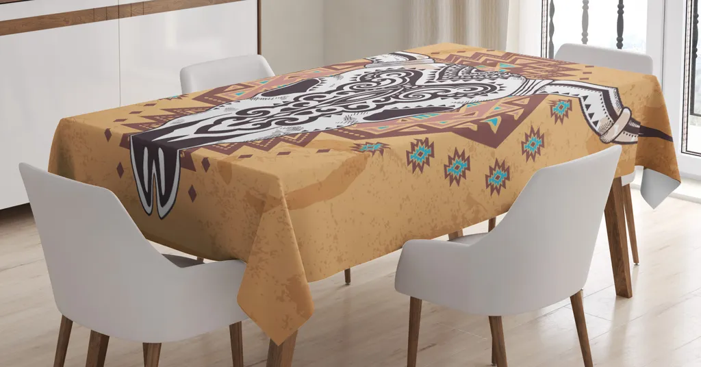 Tovaglia Boho-Chic ABAKUHAUS 140x200 Messico Sugar Skull Multicolor