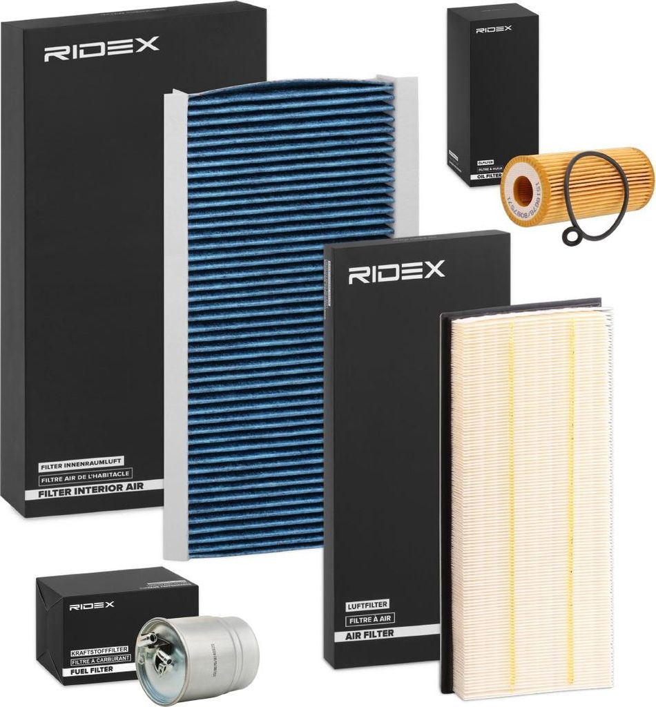 RIDEX Filterset Inspektionspaket Filtersatz passend für MERCEDES-BENZ A-Klasse (W169) B-Klasse (W245)
