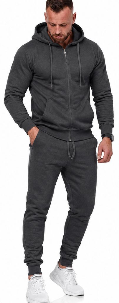 Herren Jogginganzug einfarbig 100% BW 586 Anthrazit XXL Produktbild 