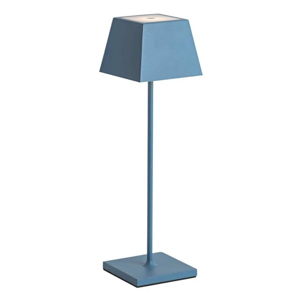 Lampe de table pour jardin et salon Siesta bleue rechargeable et sans fil