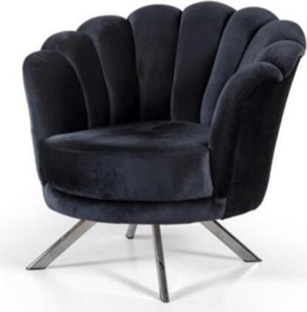 Cocktailsessel Sessel Ohrensessel Stoffsessel Schwarz Polster Sitz