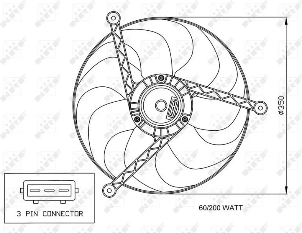 Ventilateur de radiateur robuste 12V NRF pour VW Lupo et Polo 6N 6N1