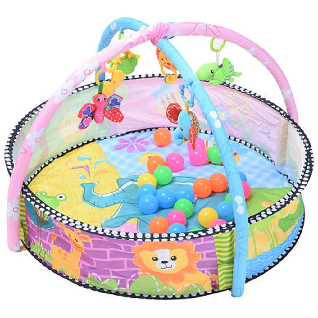 Tapis d'éveil pour bébé avec parc de jeu interactif et suspendus