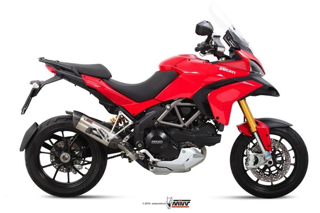 Mivv SPORT Schalldämpfer SUONO SLIP-ON Edelstahl Caps für DUCATI MULTISTRADA 1200 BJ 2010 > 2014