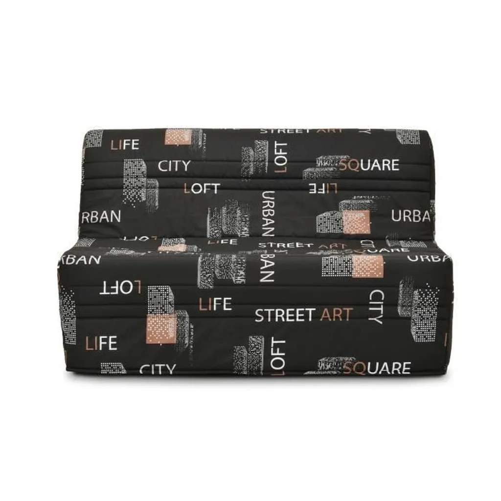 Lit d'appoint BZ Joe en tissu noir 143 cm - Idéal studio et chambre