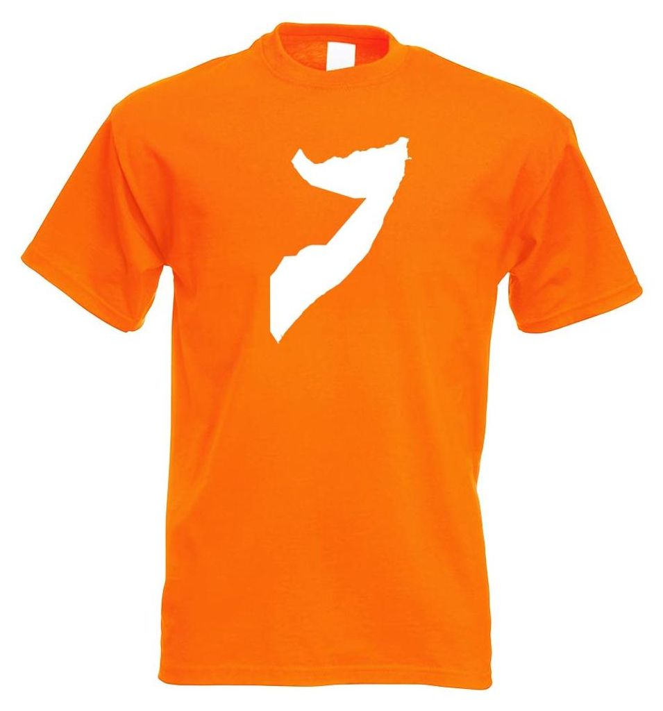 Kiwistar - T-Shirt - orange - Somalia Umriss Kontur Herren Funshirt Bedruckt Design Sprüche Spruch Motive - mit Motiv Bedruckt - Funshirt Design -...