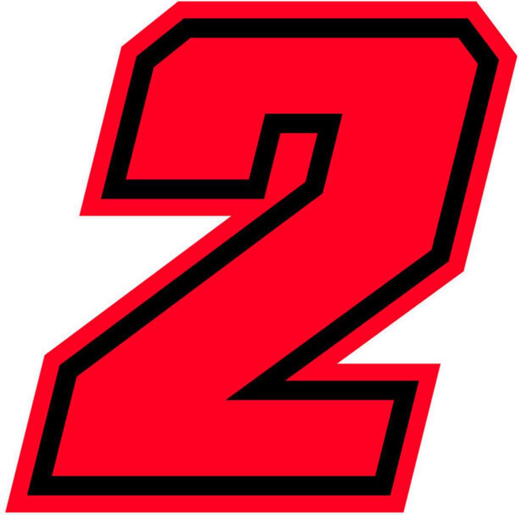 Sticker Rennnummer für Moto "2" Race Moto GP, Rot Fluo, 10 x 10 cm