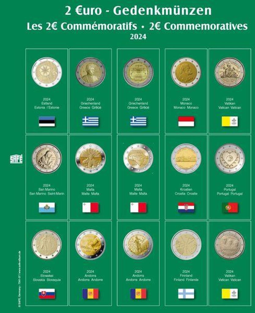 SAFE 7341-37 Premium Münzblatt 2€ des Jahres 2024 Blatt 37