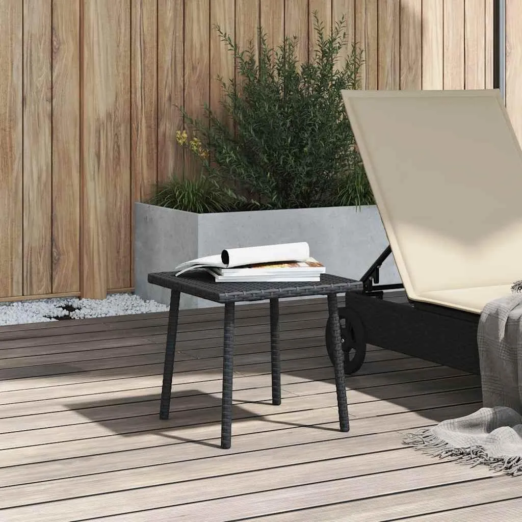 Table basse de jardin 40x40 noire : solution gain de place en poly rotin