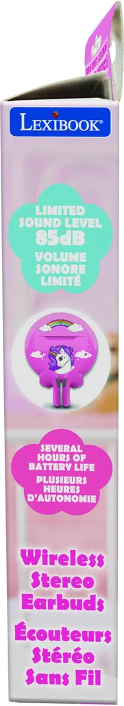Oreillettes Bluetooth Licorne pour filles avec boîtier de rangement rose