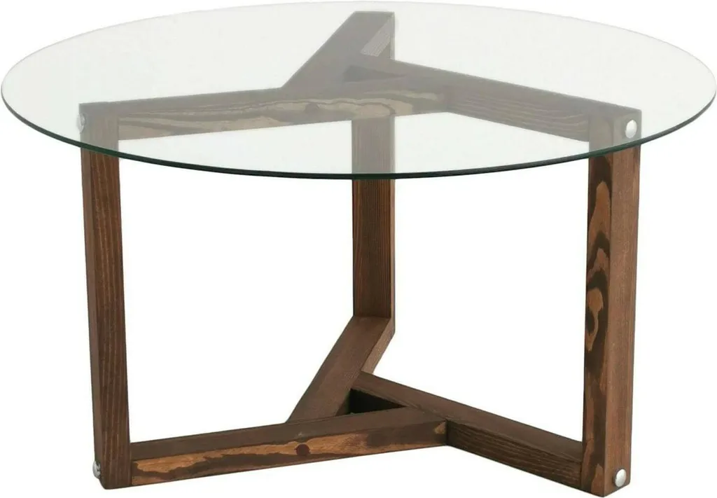 Petite Table Basse Ronde Luigia Noyer Brun pour Gagner de l'Espace