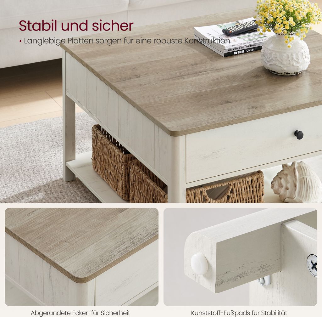tisch outdoor aus Eiche mit Spider-Gestell Blumenregal mit 3 Etagen