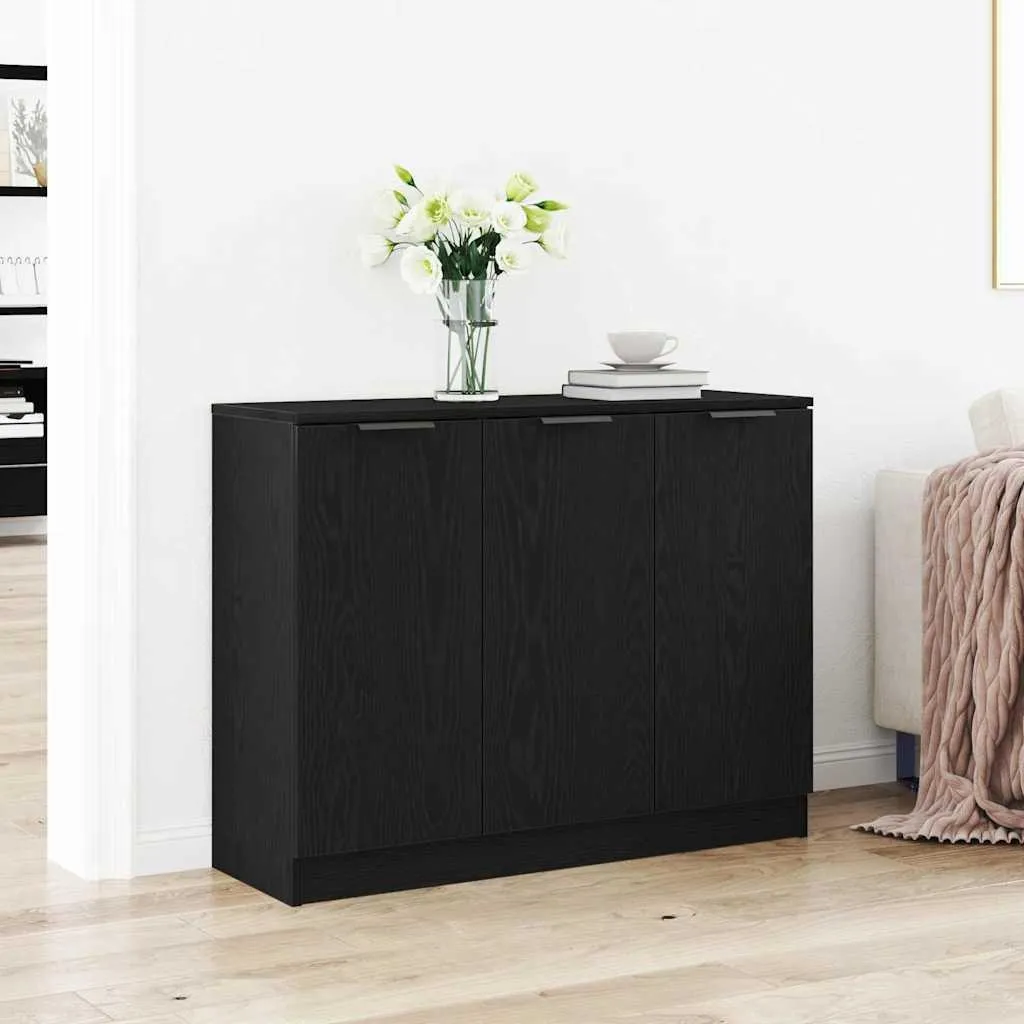 Mobile Credenza Nero vidaXL 90,5x30x70cm | Salvaspazio Moderno