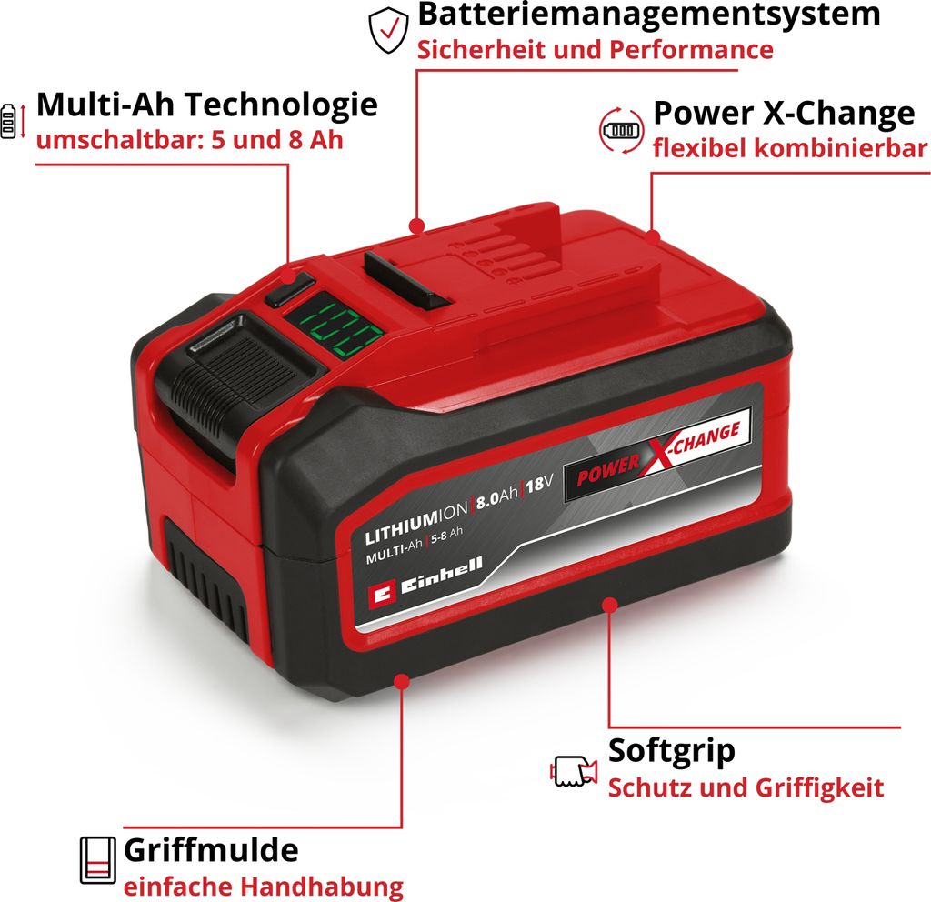 Einhell Power X-ChangeAkku 18V 5-8Ah Multi-Ah PXC Plus Produktbild 7