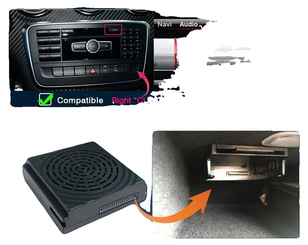 Solution CarPlay Sans Fil pour Mercedes NTG4.5 - Remplace Becker Map