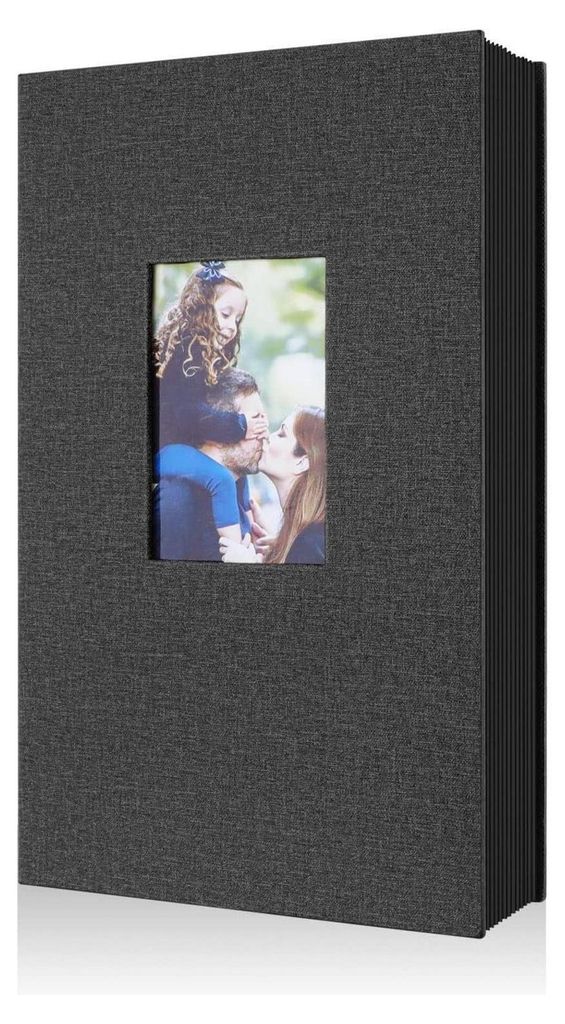 Fotobuch Leinen Einsteckalbum 300 Taschen Schwarz 10x15cm Produktbild 