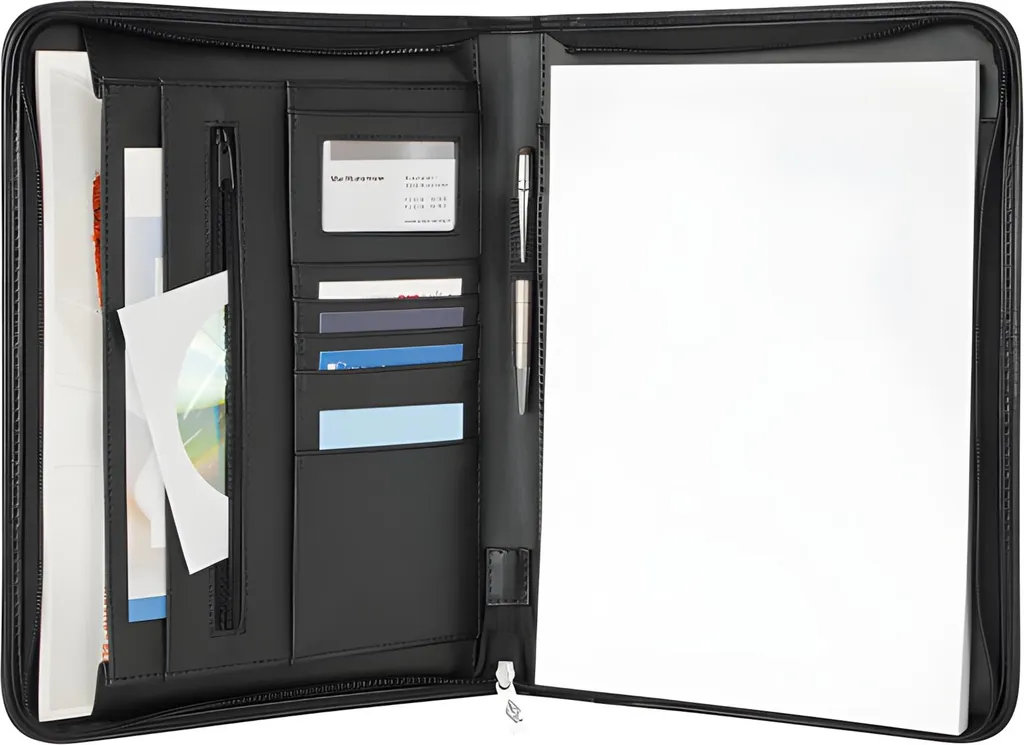 Wedo 58 54301 Porte-cartes de visite en cuir et nylon noir 250 x 35 mm
