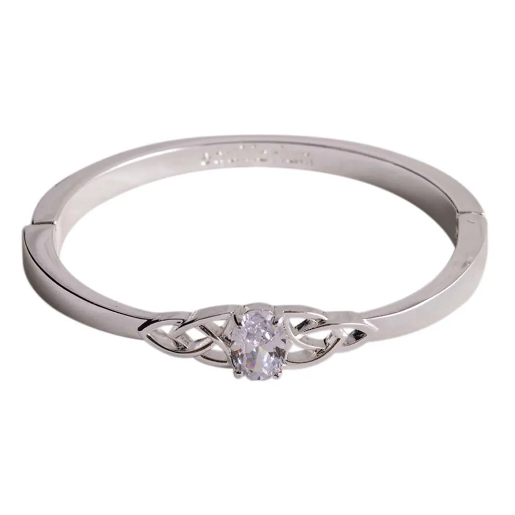 Bracelet Arwen avec cristal et pendentif symbole en argent rhodié