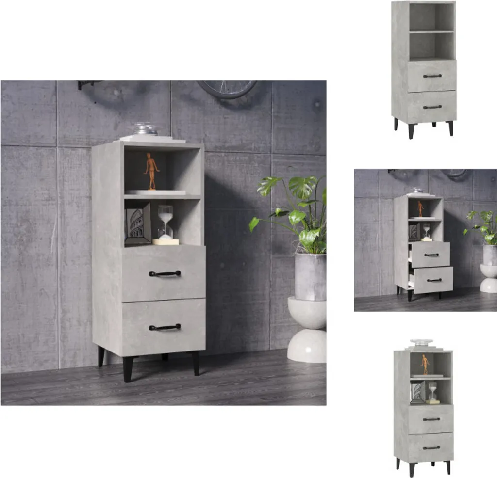 vidaXL Credenza grigio cemento 34,5x34x90 cm in legno - Credenze