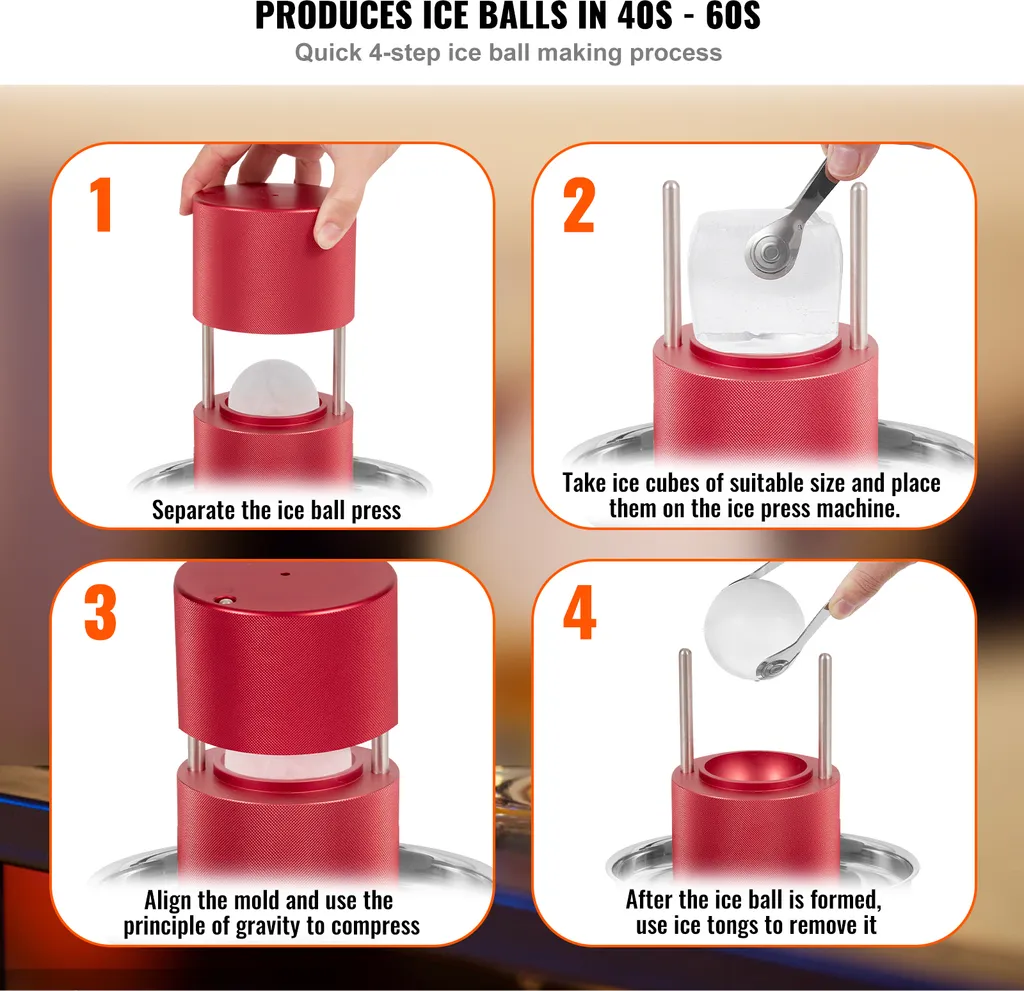 Kit Creazione Sfere Ghiaccio 60mm SucceBuy | Lega Alluminio Rossa - 3