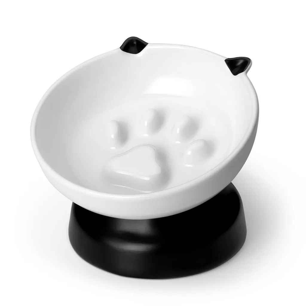 Gamelle faïence ergonomique bicolore - gamelle surélevée animaux domestiques