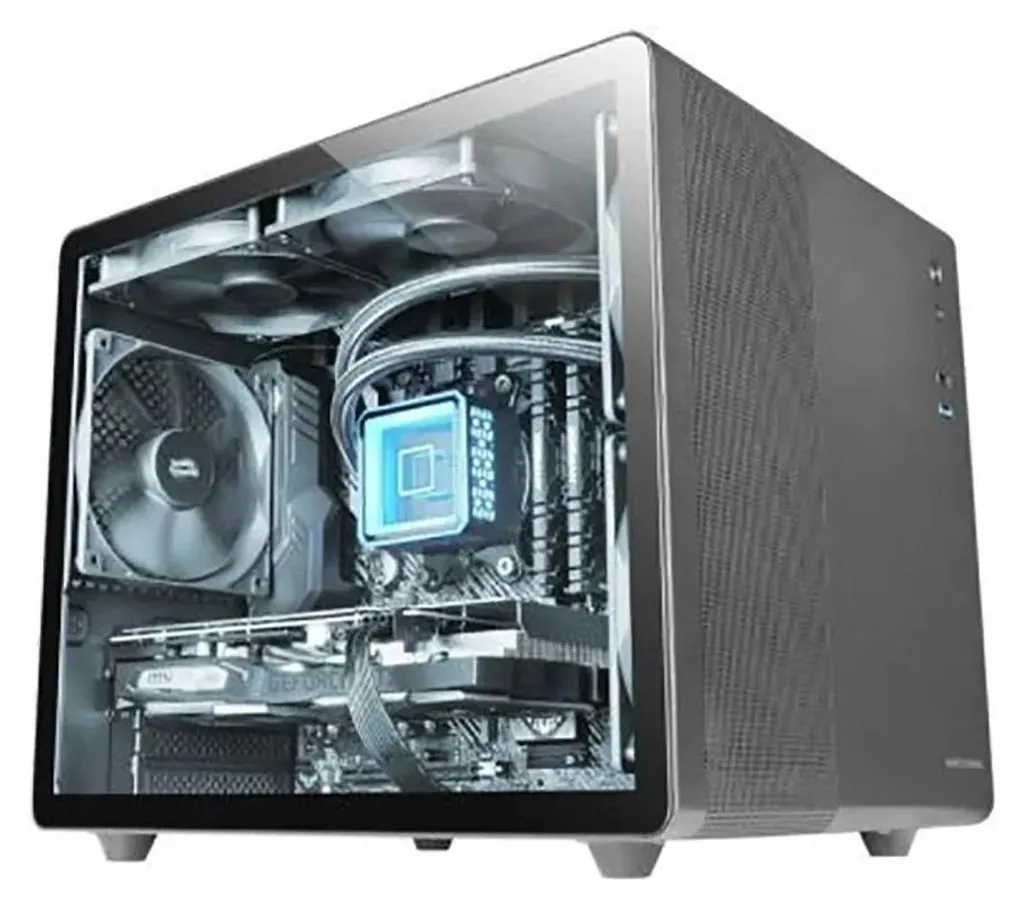 Boîtier Tour PC Argent MC-MPRO Châssis Compact avec Refroidissement Mesh