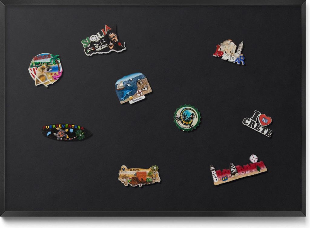 Magnetboard 100x70 cm – Schwarzer Rahmen – Farbe Schwarz – Weißwandtafel, Magnetische Tafel – Büro, Magnetpinnwand