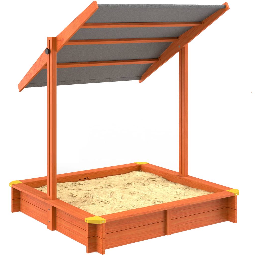 SPIELWERK® Sandkasten Sami Sonnendach 120x120cm Produktbild 