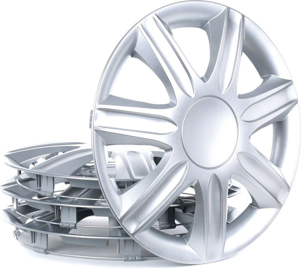 4x 15" Zoll Radkappen Silber Radzierblenden Radblenden Produktbild 