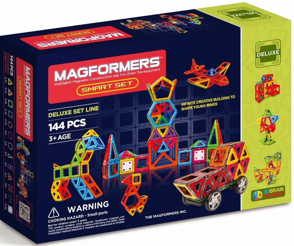 Magformers 144 pièces : Jeu de construction magnétique éducatif original