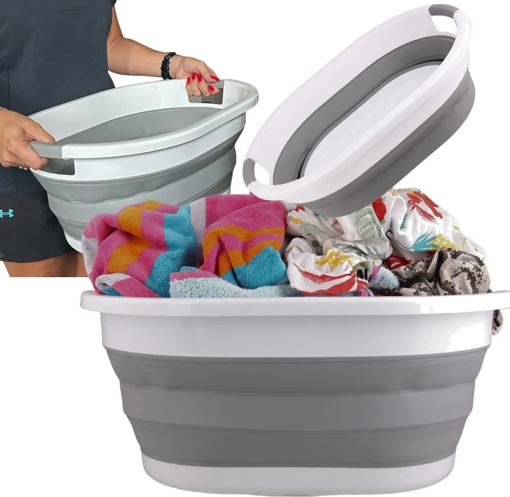 Panier à linge pliable 25L silicone résistant avec poignées confort