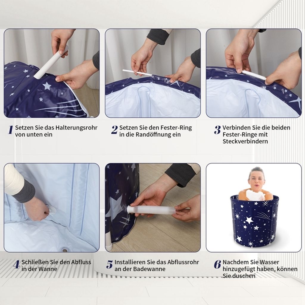 70 * 65 cm Skládací vana Přenosná SPA vana Koupelna pro Obrázek produktu 10
