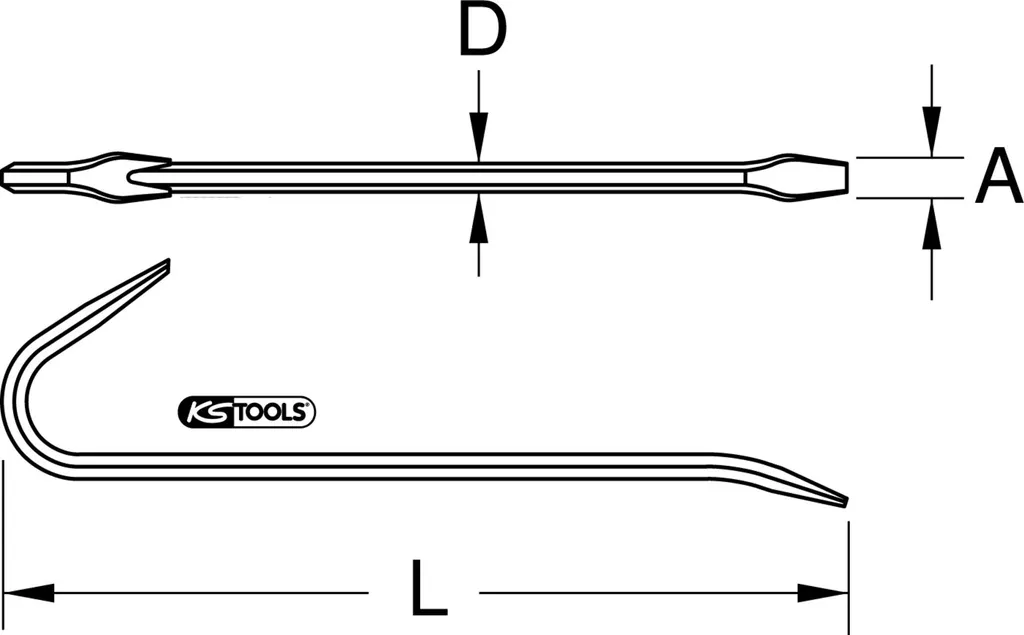 Pied-de-biche 1000mm inox KS TOOLS 964.3304 résistant à la corrosion - 4