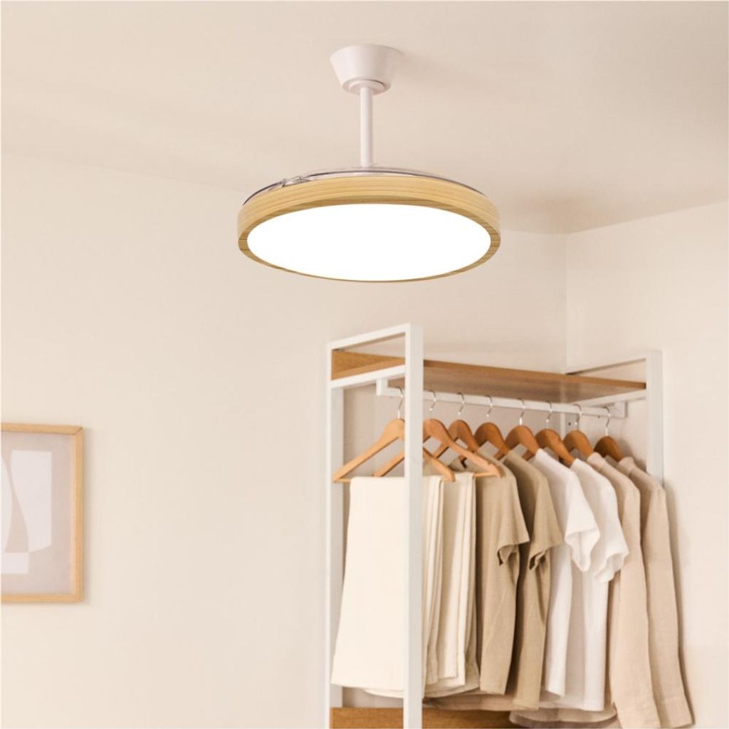 WIND CLEAR STUDIO - Deckenventilator 40W leise mit einziehbaren Flügeln und LED-Licht, verschiedene Größen