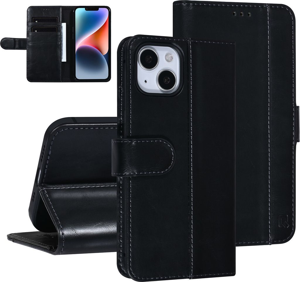 UNIQ Accessory iPhone 14 & 13 Black Booktype Card holder for 3 cards - Magnetic closure