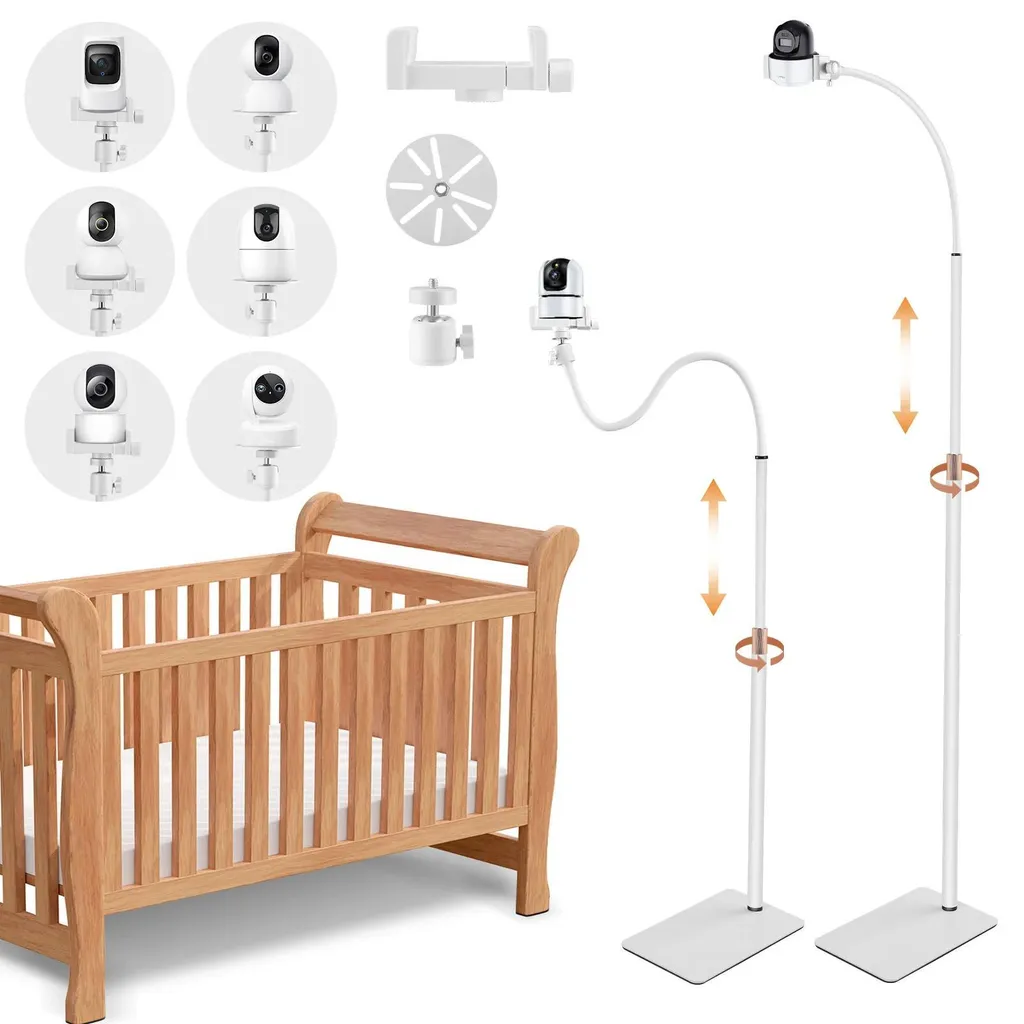 Support pour babyphone universel anti-chute avec pince de fixation blanche
