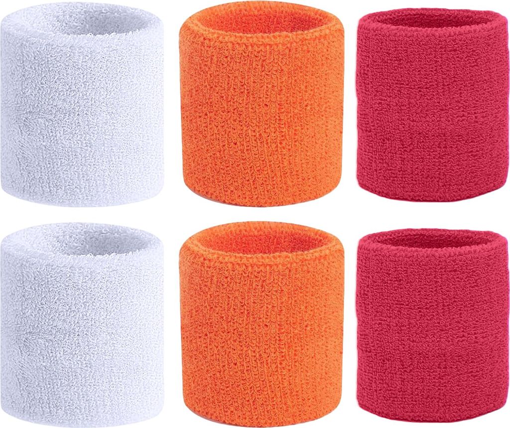 Schweißband Handgelenk Kinder Sport Sweatbands, 6 Stück Fitness Schweissband, Saugfähige Schweißbänder, Absorbierende Schweißband Kinder für...