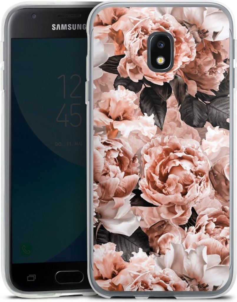 DeinDesign Handyhülle für Samsung Galaxy J3 (2017) Silikon Hülle Case Smartphone Schutzhülle Blume Rose Vintage