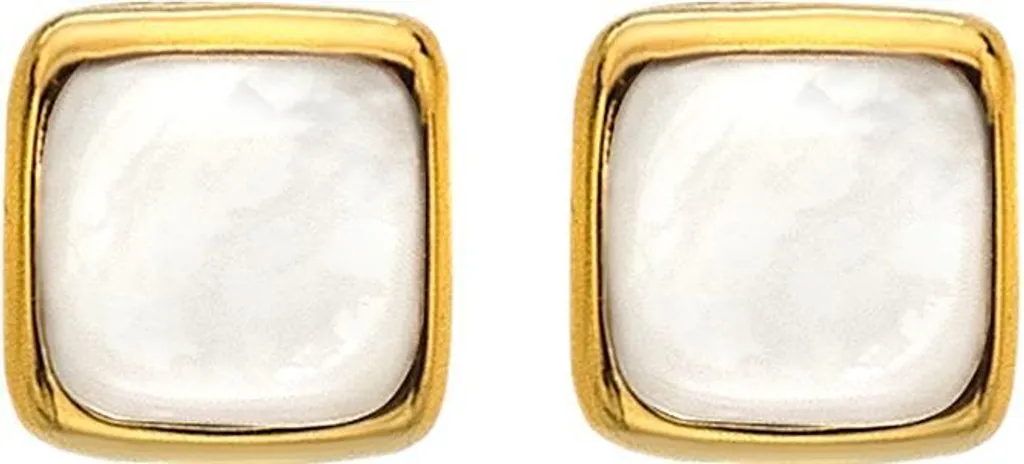 Boucles Carrées Diamants Bruts HDXGEM DE770 avec Nacre Véritable