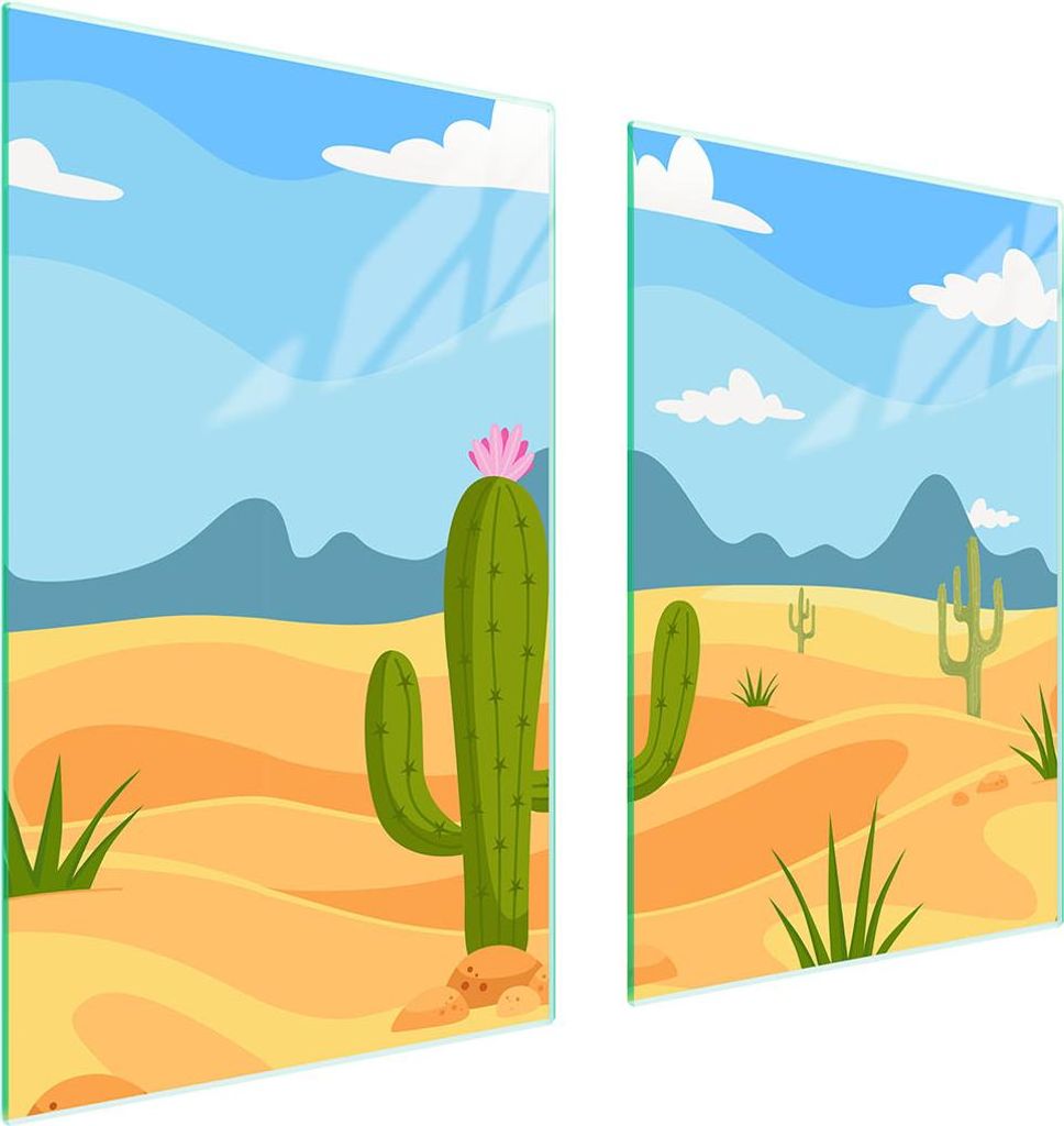 Glasschutzplatte Für Küche 65X52 Cactus