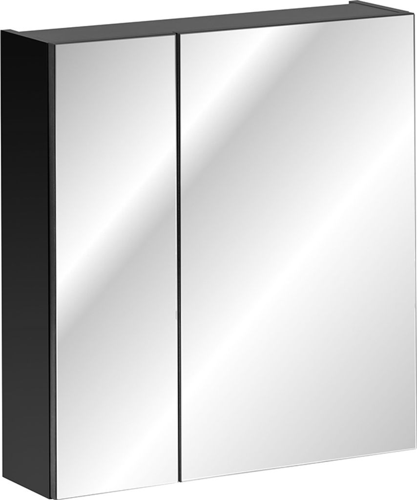 Spiegelschrank 60cm, matt schwarz PUEBLA-56-BLACK Produktbild 