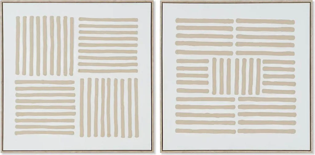 Tableau Mural Scandinave Blanc et Beige 83x83 cm pour Mur Vide - x2