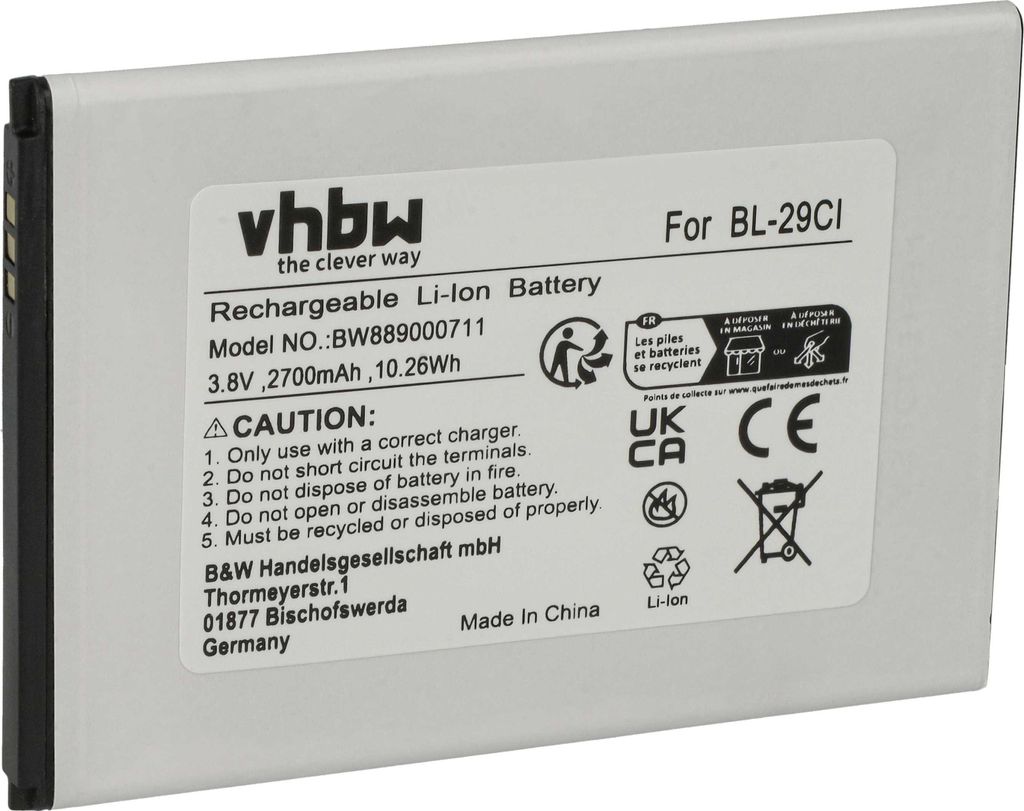 vhbw Akku Ersatz für Nokia BL-29CL, BL-29CI für Handy Produktbild 