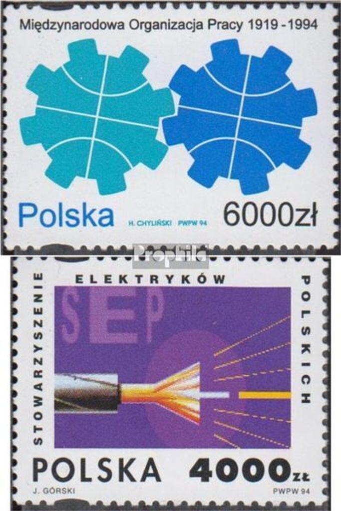 Briefmarken Polen 1994 Mi 3493,3494 (kompl.Ausg.) gestempelt ILO