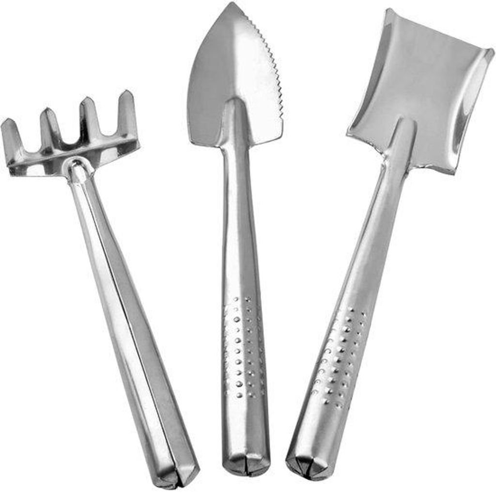 Mini Handwerkzeugset für Indoor-Miniatüranzucht - Cactus-Kräuter-Tuinieren - Set mit Hand-Troffel und Transplantier-Troffel - RVS-Kleine-Schop u...