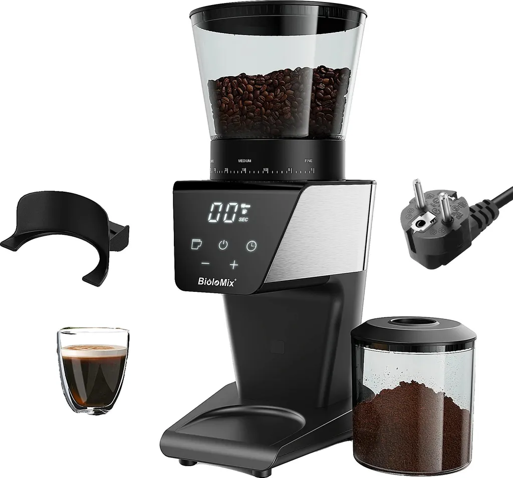 Macinacaffè Elettrico Conico 30 Step Macine Acciaio Supporto UE