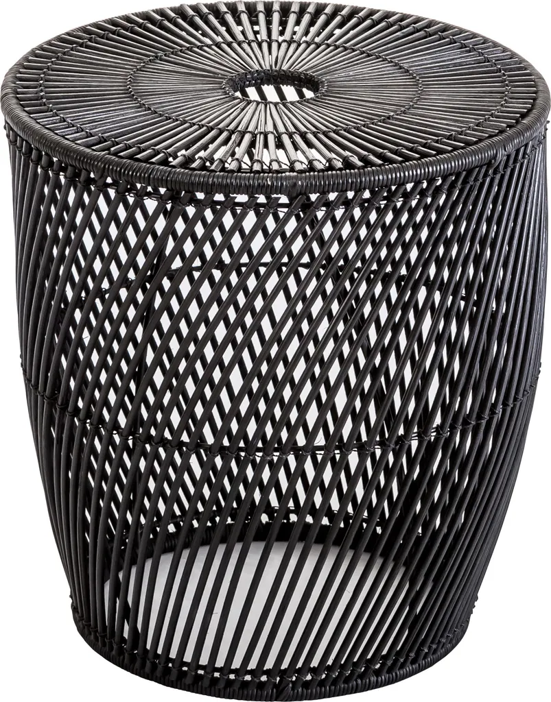 Table basse compacte noire SOGO en osier pour gagner de la place au salon