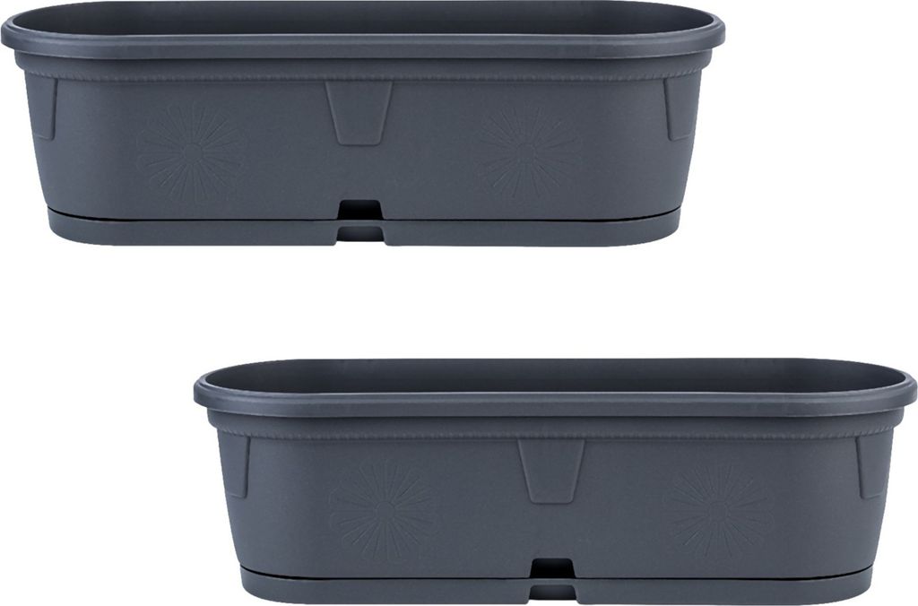2x Pflanzkübel Blumenkasten Blumentopf Blumenkübel länglich Produktbild 
