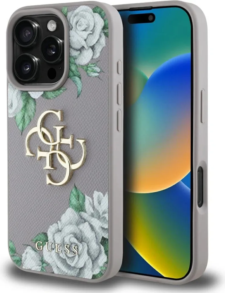 Offerta Guess Cover iPhone 16 Pro Max Viola Grained Roses Originale