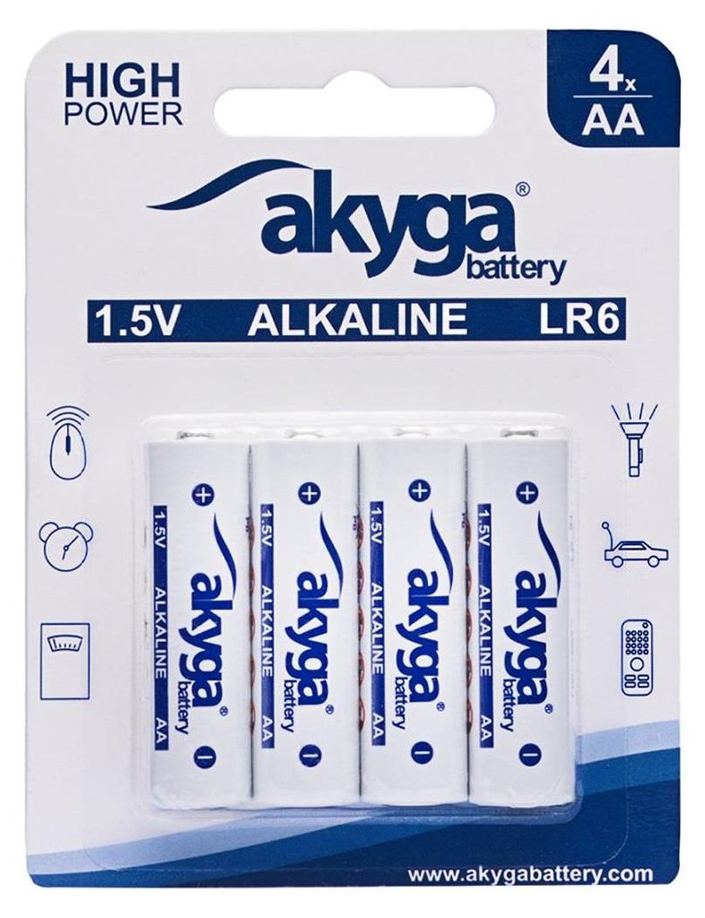 Pile alcaline AA LR6 Akyga AKY2068 1.5V / 3050mAh 4pcs Image du produit 